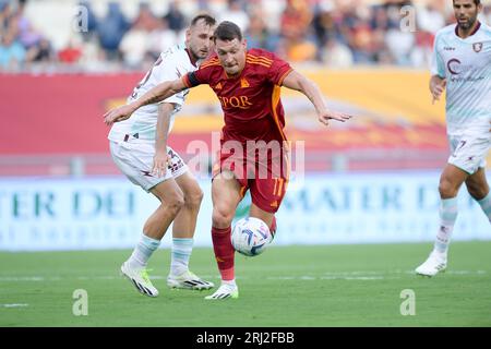 Rom, Italien. August 2023. Andrea Belotti von AS Roma während des Serie A Tim Spiels zwischen AS Roma und US Salernitana im Stadio Olimpico am 20. August 2023 in Rom, Italien. Quelle: Giuseppe Maffia/Alamy Live News Stockfoto