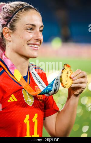 Sydney, New South Wales, Australien. August 2023. SYDNEY, AUSTRALIEN – 20. AUGUST: Alexia PUTELLAS aus Spanien, nachdem Spanien England im Finale der FIFA Frauen-Weltmeisterschaft Australien & Neuseeland 2023 im Stadion Australien am 20. August 2023 besiegt hat (Credit Image: © Chris Putnam/ZUMA Press Wire) NUR REDAKTIONELLE VERWENDUNG! Nicht für kommerzielle ZWECKE! Stockfoto