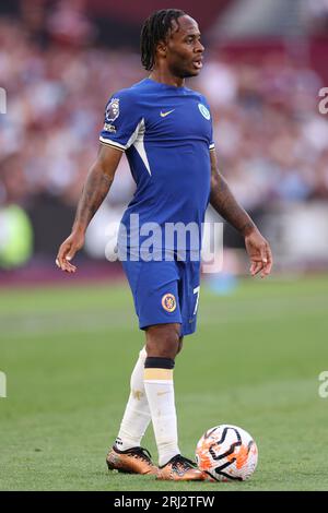 London Stadium, London, Großbritannien. August 2023. Premier League Football, West Ham United gegen Chelsea; Raheem Sterling of Chelsea Credit: Action Plus Sports/Alamy Live News Stockfoto