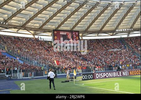 Stadio Olimpico, Rom, Italien. August 2023. Serie A Football; Roma versus Salernitana; Roma Supporters Credit: Action Plus Sports/Alamy Live News Stockfoto