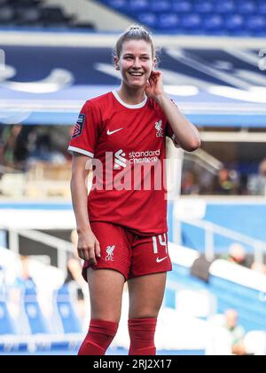 Birmingham, Großbritannien. August 2023. Birmingham, England, 20. August 2023: New Signing Marie Hobinger (14 Liverpool) in Aktion während des vorsaisonalen Freundschaftsfußballspiels zwischen Birmingham City und Liverpool in St Andrews in Birmingham, England (Natalie Mincher/SPP) Credit: SPP Sport Press Photo. Alamy Live News Stockfoto