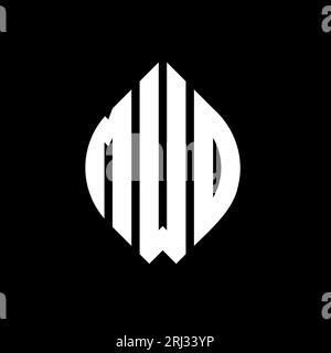 MWO-Logo mit kreisförmigem Buchstaben und Ellipsenform. MWO-Ellipsenbuchstaben im typografischen Stil. Die drei Initialen bilden ein kreisförmiges Logo. MWO CI Stock Vektor