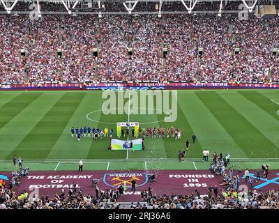 Stratford, London, Großbritannien. August 2023. Szenen aus dem West Ham Football Club gegen Chelsea FC im zweiten Spiel der Saison 2023/24 im London Stadium Credit: Motofoto/Alamy Live News Stockfoto