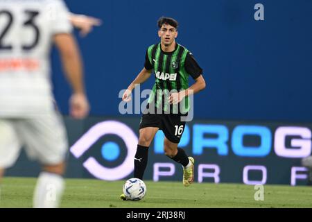 Kevin Miranda (Sassuolo) während des italienischen Spiels der Serie A zwischen Sassuolo 0-2 Atalanta im Mapei Stadium am 20. August 2023 in Reggio Emilia, Italien. Kredit: Maurizio Borsari/AFLO/Alamy Live News Stockfoto