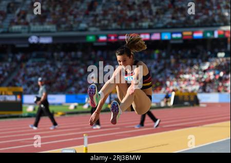 Budapest, Ungarn. 20.08.2023, Alina Rotaru-Kottmann (Rumänien) während des Langsprungfinales während der Leichtathletik-Weltmeisterschaften 2023 im Nationalen Leichtathletik-Zentrum in Budapest, Ungarn. (Sven Beyrich/SPP) Credit: SPP Sport Press Photo. Alamy Live News Stockfoto