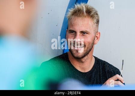 Reggio Emilia, Italien. August 2023. Uros Racic (Sassuolo) während des Spiels US Sassuolo gegen Atalanta BC, italienische Fußballserie A in Reggio Emilia, Italien, 20. August 2023 Credit: Independent Photo Agency/Alamy Live News Stockfoto