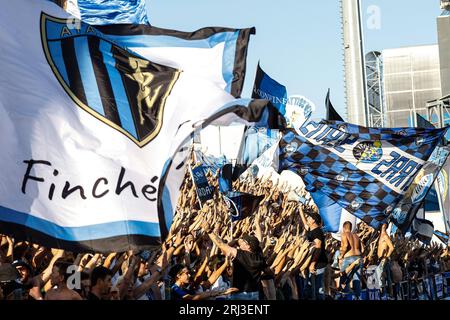 Reggio Emilia, Italien. August 2023. Fans von Atalanta während der US Sassuolo vs Atalanta BC, italienische Fußball-Serie A Spiel in Reggio Emilia, Italien, 20. August 2023 Credit: Independent Photo Agency/Alamy Live News Stockfoto