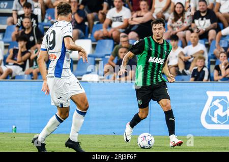 Reggio Emilia, Italien. August 2023. Filippo Missori (Sassuolo) während des Spiels US Sassuolo gegen Atalanta BC, italienischer Fußball-Serie A in Reggio Emilia, Italien, 20. August 2023 Credit: Independent Photo Agency/Alamy Live News Stockfoto