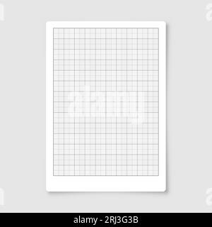 Blatt Diagrammpapier mit Raster. Millimeter Papierstruktur, geometrisches Muster. Grau gestrichener Rohling zum Zeichnen, Studieren, technischen Engineering oder Maßstab Stock Vektor