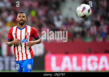 Girona, Spanien. August 2023. Yangel Herrera von Girona FC spielte während des La Liga EA Sports Match zwischen Girona FC und Getafe CF am 20. August 2023 im Montilivi Stadium in Girona, Spanien. (Foto: Bagu Blanco/PRESSINPHOTO) Credit: PRESSINPHOTO SPORTS AGENCY/Alamy Live News Stockfoto