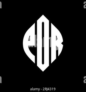 PDR-Logodesign mit kreisförmigem Buchstaben und Ellipsenform. PDR-Ellipsenbuchstaben im typografischen Stil. Die drei Initialen bilden ein kreisförmiges Logo. PDR CI Stock Vektor