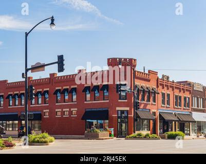 Oklahoma, 19. AUG 2023 - sonniger Außenblick auf das Stadtbild von Pona City Stockfoto