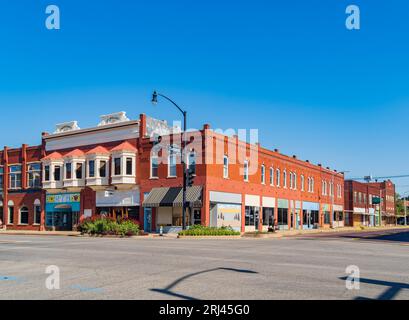 Oklahoma, 19. AUG 2023 - sonniger Außenblick auf das Stadtbild von Pona City Stockfoto