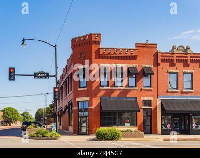 Oklahoma, 19. AUG 2023 - sonniger Außenblick auf das Stadtbild von Pona City Stockfoto