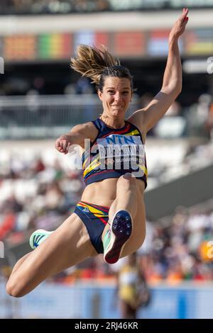Budapest, Ungarn. August 2023. Die rumänische Alina Rotaru-Kottmann tritt am 20. August 2023 im Rahmen der Leichtathletik-Weltmeisterschaften Budapest 2023 in Budapest an. Quelle: Meng Dingbo/Xinhua/Alamy Live News Stockfoto