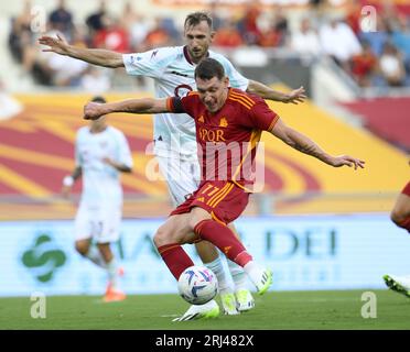 Rom, Italien. August 2023. Andrea Belotti erzielt sein Tor bei einem Fußballspiel der Serie A zwischen Roma und Salernitana in Rom, Italien, am 20. August 2023. Quelle: Alberto Lingria/Xinhua/Alamy Live News Stockfoto