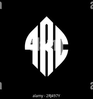 QRC-Logodesign mit kreisförmigem Buchstaben und Ellipsenform. QRC-Ellipsenbuchstaben im typografischen Stil. Die drei Initialen bilden ein kreisförmiges Logo. QRC CI Stock Vektor