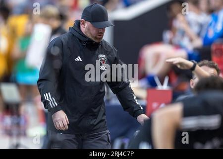 Harrison, Vereinigte Staaten Von Amerika. August 2023. Wayne Rooney von der DC United während eines Spiels gegen die New York Red Bulls, ein Spiel, das für Major League Soccer (MLS) in der Red Bull Arena in der Stadt Harrison in den Vereinigten Staaten am Sonntag, den 20. Quelle: Brasilien Photo Press/Alamy Live News Stockfoto