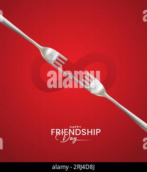Happy Friendship Day, Creative Concept. 3D-Illustration. Stock Vektor
