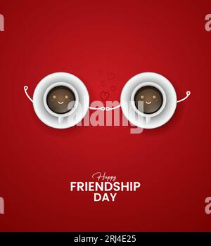 Happy Friendship Day, Creative Concept. 3D-Illustration. Stock Vektor