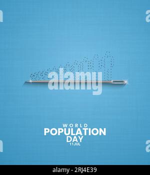 World Population Day, kreatives Konzeptdesign für Banner, Poster und 3D-Illustration Stock Vektor