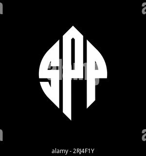 SPP-Logodesign mit kreisförmigem Buchstaben und Ellipsenform. SPP-Ellipsenbuchstaben im typografischen Stil. Die drei Initialen bilden ein kreisförmiges Logo. SPP CI Stock Vektor
