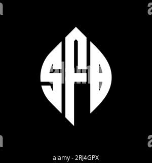 SFB-Logodesign mit kreisförmigem Buchstaben und Ellipsenform. SFB-Ellipsenbuchstaben im typografischen Stil. Die drei Initialen bilden ein kreisförmiges Logo. SFB CI Stock Vektor
