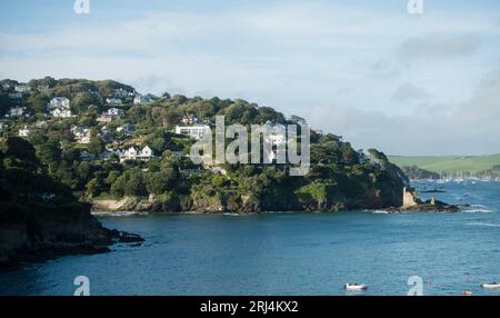 Blick nördlich der Salcombe-Mündung von South Sands Stockfoto