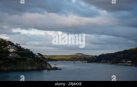 Blick nördlich der Salcombe-Mündung von South Sands Stockfoto