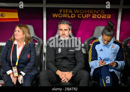 Sydney, NSW, Australien, Cheftrainer Jorge Vilda FIFA Frauen-Weltmeisterschaft 2023 Finale Spanien gegen England im Stadion Australien (Accor Stadium) 20. August 2023, Sydney, Australien. (Keith McInnes/SPP) Credit: SPP Sport Press Photo. Alamy Live News Stockfoto