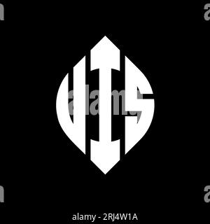 UTS kreisförmiges Logo mit Kreis- und Ellipsenform. UTS-Ellipsenbuchstaben im typografischen Stil. Die drei Initialen bilden ein kreisförmiges Logo. UTS-CI Stock Vektor