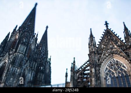 Tiltshift photography of Cologne Cathedral, Germany Dompropstei Margarethenkloster, Köln, Deutschland, travel, Unesco, landmark tourist attraction Stock Photo