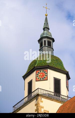 Peterskirche - Evangelische Kirche im Bezirk Esslingen im spätgotischen Stil. Stockfoto