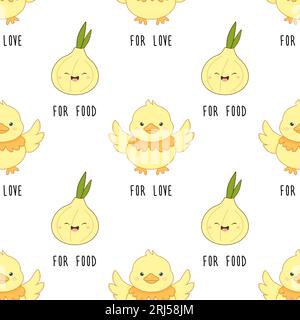 Muster nahtlose Tiere veganer Tag, Veganismus für die Liebe, für Essen. Vektorillustration Stock Vektor