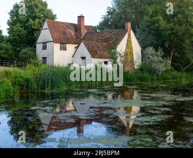 Willy Lott's House Cottage, River Stour, Flatford Mill, East Bergholt, Suffolk, England, Großbritannien Stockfoto