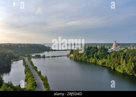 Olympia, Washington Sonnenuntergang im Juni Stockfoto