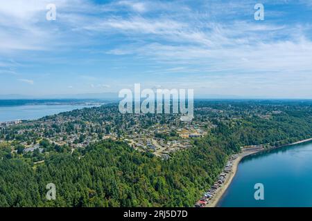 Mount Rainier und Point Defiance im Juni 2023 Stockfoto