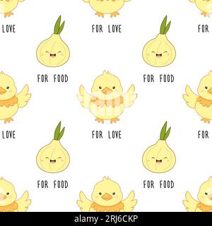 Muster nahtlose Tiere veganer Tag, Veganismus für die Liebe, für Essen. Vektorillustration Stock Vektor