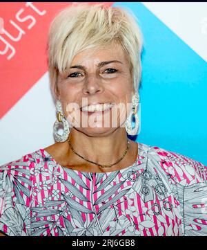 Rotterdam, Niederlande. August 2023. Prinzessin Laurentien von den Niederlanden in Ahoy in Rotterdam, am 21. August 2023, um den Internationalen Weltkongress für Bibliothek und Information (WLIC) zu eröffnen, der auf dem Thema „Lets work together“ basiert und Bibliotheks-, Bibliotheks- und Informationsfachleute aus 130 Ländern untersuchen lässt, wie Bibliotheken zu einer integrativen Gesellschaft beitragen können Credit: Albert Nieboer/Netherlands OUT/Point de Vue OUT/dpa/Alamy Live News Stockfoto