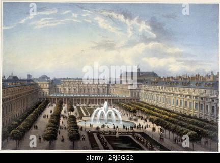 Jardin du Palais-Royal, Vers 1820 in "Vues de Paris' de Courvoisier 1827 Stockfoto