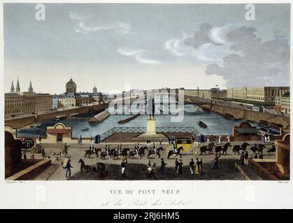 Vue du Pont Neuf - in "Vues de Paris par Courvoisier, 1827 Stockfoto