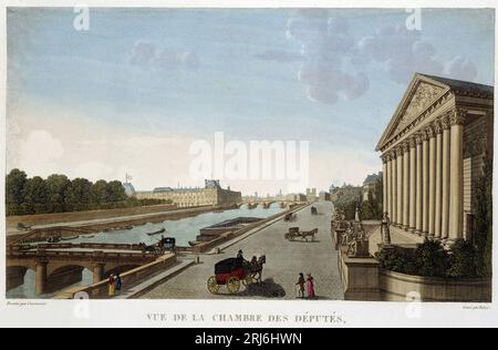 Vue de la Chambre des Deputes - Paris par Courvoisier, 1827 Stockfoto