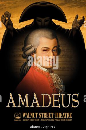 Plakat zum Theaterstück: „Amadeus“ Stockfoto