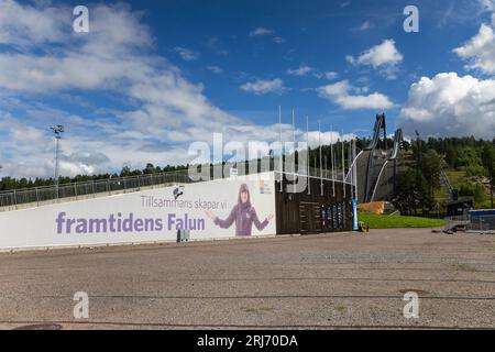 Lugnet ist ein großer Sportkomplex in Falun, Schweden. Stockfoto