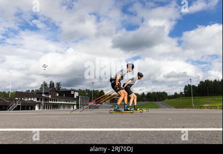 Lugnet ist ein großer Sportkomplex in Falun, Schweden. Stockfoto