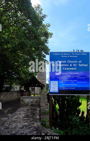Church of St Steven & St Tathan, Caerwent Village, South Wales. August 2023. Pfarrkirche Stockfoto