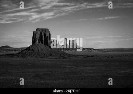 Monument Valley Arizona B&W, #9396 Stockfoto