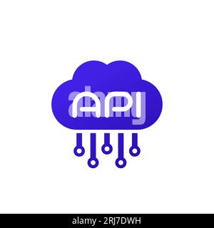 API-Symbol mit einer Wolke, Vektor Stock Vektor