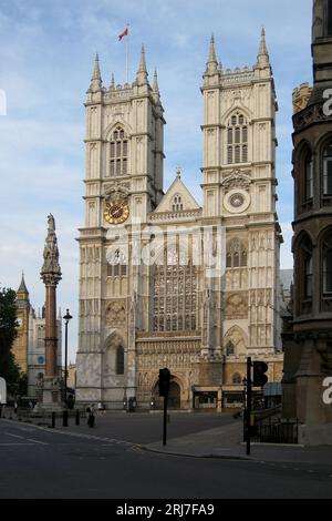 Westminster Abbey, offiziell Collegiate Church of Saint Peter at Westminster, ist eine anglikanische Kirche in der City of Westminster, London, Engl Stockfoto