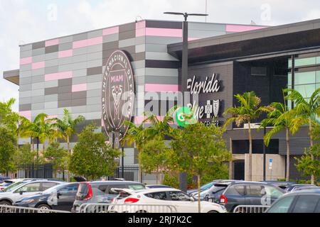 Fort Lauderdale, FL, USA - 19. August 2023: Florida Blue Training Center DRV PNK Stadium Inter Miami CF Soccer Team Stockfoto